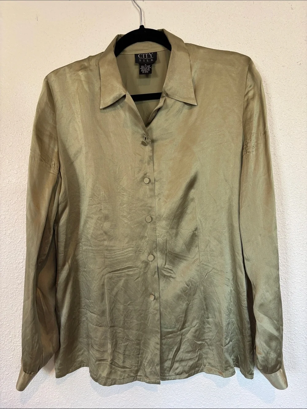 Vtg SILK poplin blouse‎